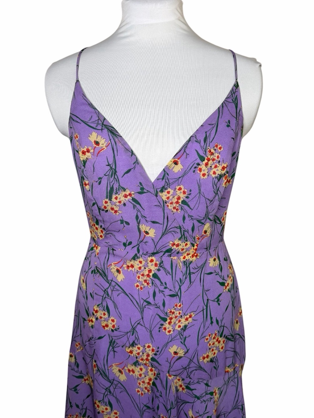 ASTR The Label Pandora Floral Maxi Dress Size Large Purple Yellow Slit Wedding - Picture 7 of 14